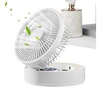 Usb Desk Fan, Foldable Cooling Device, 5 Speed Airflow System, Quiet Timer Function Built in Led Light Mirror for Dormitory Bedside Workshop Car School Use Portable Compact Kit System