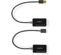 USB Extender USB 1.1 1x RJ45 Femelle 1x USB-A femelle 1x USB-A Male 1x RJ45 Femelle 50 m 12 Mbps plaqué or Rond PVC Noir Boite avec Fenêtre G