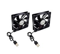 USB Fan 120 x 120 x 25mm DC 12V 12cm 0.08A 1500RPM 12025 Silent Sliding Bearing DC 120mm for Ice Maker,Fan Heater,Cooler,Fan 2 Pack
