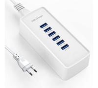 Usb Fast Charger, Portable 6 Ports Charging Station For Various Devices, Compatible With Usb Chargers For Iphone, Ipad, Samsung, Google, Xiaomi, Huawei, Etc.