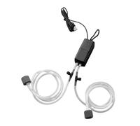 USB Fish Tank Oxygen Pump Portable Silent Double Outlet Mini Fishing Oxygen Air Pump for Home Aquarium (Black)