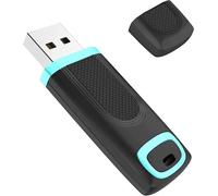 USB Flash Drive 128 GB 3.0, USB 128 GB Data Storage Stick with LED Light for PC, Tablets, Laptops, Car Radio, etc. (Cyan)