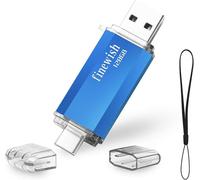 USB Flash Drive 128GB,2 in 1 USB C Pendrive 128GB Portable Flash Drive 128GB Type C Memory Stick 128GB for Huawei Xiaomi Oneplus OTG Android TV Devices (Blue)