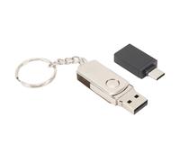 USB Flash Drive 128GB USB 2.0 USB-C Adapter Silver