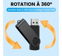 USB Flash Drive 2GB Pack of 10 Metal Swivel Design Transfer Speed Up to 15MB/s Mini Memory Stick for Data Storage Black Flash Drive