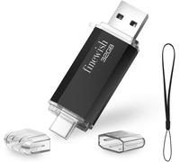 USB Flash Drive 32 GB 2 in 1 Type C Pen Drive 32 GB Portable USB Flash Drive 32 GB USB C 2.0 Stick 32 GB for Huawei Xiaomi Oneplus OTG Android TV Devices (Black)