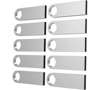USB Flash Drive 32GB Pack of 10 Mini Waterproof Metal USB Flash Drive for Laptop, Computer, TV, Car