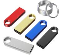 USB Flash Drive 4GB Mini Waterproof USB Flash Drive Multi Color Metal USB Flash Drive for Laptop Computer TV Car 5 Pack