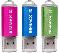 USB Flash Drive 64 GB Pack of 3 Memory Stick USB 2.0 Flash Drive Storage Disk Pendrive (64 GB Pink Blue Green)