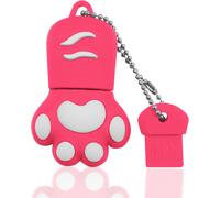 USB Flash Drive 64 GB, Pen Drive USB 2.0 64 GB Portable Cat Paw Memory Stick for PC, Tablet, Gift (Pink)