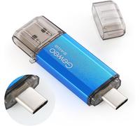 USB Flash Drive 64GB, 2 in 1 OTG Flash Drive USB 2.0 Type C Pen Drive 64GB Memory Stick for Smartphone, PC, Laptop Data Storage (Blue)