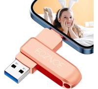 USB Flash Drive 64GB for iPhone, 3 in 1 External Storage Memory No APP for Recording Photos and Videos, USB Flash Drive Compatible with iPhone/iPad/Android/PC/Mac
