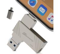 USB Flash Drive for iPhone 128 Go-USB Flash Drive for Smartphone,for iOS/Android/Smartphone/iPad/Mac/PC/Tablet External Storage High Speed USB Key for iPhone Transfer Photos,Silver