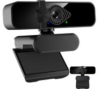 Usb Hd Webcam 2K/30Fps With Microphone, 120° Viewing Angle Computer Camera, Pc Webcam Suitable For Live Streaming, Video Calls, Meetings With Sliding Privacy Cover