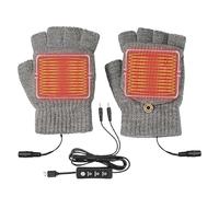 USB Heated Gloves for Winter Use, Touchscreen Fingerless Warmer, Adjustable Temperature Control, Hand Washable Knitted Mittens for Full and Half Hands Versatile USB Heated Fingerless Gloves,