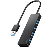 USB Hub, 4 Port USB 3.0 Multi Socket Adapter, 5Gbps, USB Splitter for Desktop, Laptop, Xbox, USB Stick, Hard Drive, Console, Printer, PC, Keyboard, HP, Dell