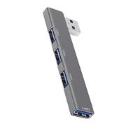 USB Hub, 4-Port USB Splitter, Aluminum Alloy Portable Multiport Adapter for Expanding Connections, Ideal for Desktop, Laptop, Flash Drives, Printers, and Keyboards,9.2x1.5x0.7cm/8.6x1.5x0.7cm
