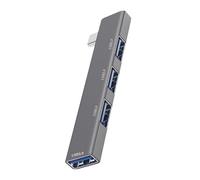 USB Hub, 4-Port USB Splitter, Aluminum Alloy Portable Multiport Adapter for Expanding Connections, Ideal for Desktop, Laptop, Flash Drives, Printers, and Keyboards,9.2x1.5x0.7cm/8.6x1.5x0.7cm