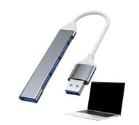 USB Hub, Data Splitter, Multi-Port Expander, High-Speed Transfer, Compact Design, 4-Port Laptop, Pc, Desktop, Gamers Console, Ideal for Home, Type-C USB Gray