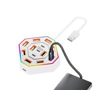 USB Hub Docking Station - 13 Port Connector, Functional Adapter, High Speed Data Hub, Durable RGB Backlit Design | Workstation Accessories for Adults Professionals Men Women College Students