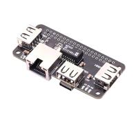 USB HUB ETH Hat for Raspberry Pi Zero, 3 USB 2.0, RJ45 Ethernet | Expands Pi Zero with 3 USB 2.0 ports, 10/100M RJ45 Ethernet and status LEDs for wired network projects