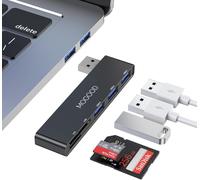 USB Hub, Multiport USB Adapter, 5 in 1 USB with 1 × USB 3.0, 2 × USB 2.0, SD/TF Card Reader, Compatible with PC Laptop, Desktop, Mac, MacBook, Notebook, PS4, Xbox, Wii