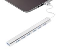 USB Hub Splitter - 7 Port USB Expansion Dock | 1 to 7 Computer Adapter | USB 1 to 7 Expansion Hub with Copper Core Cable, 5G MB/s Data Transfer Speed and 7 Port Splitter for Computer and Desktop Dev