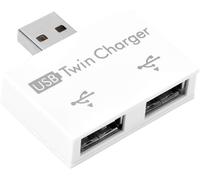 USB Hub2.0, Portable Male to 2-Port USB Twin Splitter Adapter Converter Kit, for Computer, Laptop, Desktop, for Home Office(White)