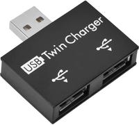 USB Hub2.0,Portable Male to 2-Port USB Twin Splitter Adapter Converter Kit,for Computer,Laptop,Desktop,for Home Office(Black)