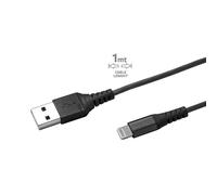 USB LIGHTNING NYLON CABLE BLACK Lighting and USB port 100 cm Black