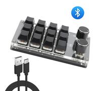 USB Macro Mini Clavier 12 Touches 2 Bouton Programmation BRICOLAGE jeu de Clavier Mécanique Dessin Commutateur Portable remplaçable à Chaud Clavier - Type K12-Black-BT #B