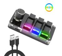 USB Macro Mini Clavier 12 Touches 2 Bouton Programmation BRICOLAGE jeu de Clavier Mécanique Dessin Commutateur Portable remplaçable à Chaud Clavier - Type K06-Black-RGB #A