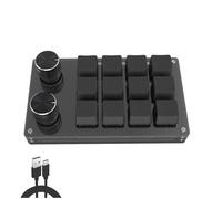 USB Macro Mini Clavier 12 Touches 2 Bouton Programmation BRICOLAGE jeu de Clavier Mécanique Dessin Commutateur Portable remplaçable à Chaud Clavier - Type HX-K12 Black #A