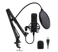 USB Microphone à Condensateur Kit Micros PC Cardioïde Studio Streaming Professionnel Kit 192kHz/24bit Plug & Play Microphone pour Podcasting, Enregistrement, Jeux