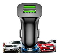 USB Mini Car Charger - 5V 3.1A Square Lighter Adapter | USB Fast Charging Ports, Compact Square Flush-Fit Profile, 5V 3.1A Total Output, Built-In Over-Current & Over-Heat Prote