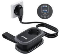 Usb Multi-Socket, Travel Charger With Quick Charge Usb-C (20W Pd3.0) And 2 Usb-A (18W Qc3.0) And 1 Schuko, 4000W/16A, 1.13M Cable, Suitable For Travel, Office, Home, Office, Black