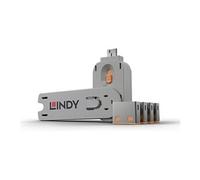 Lindy 40452 bloqueur de port Bloqueur de port + clé USB Type-A Bleu Acrylonitrile-Butadiène-Styrène (ABS) 5 pièce(s)
