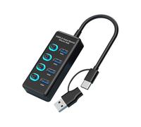 USB Port Extender, 4-Port Multiple Interface Hub, Compact USB Splitter Adapter, High-Speed Portable Charger, Laptop Expansion for Home Or Office Use, Abs Material, 3.7x0.83x1.65in