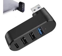 USB Port Splitter, 4-Port Cord 3.0 Hub, Rotatable Flash Drive Expander, High-Speed Multi Adapter, Drive Splitter Station for Laptop, Car, Compatibility, Plug-and-Play, 1 Piece