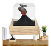 USB Powered Volcano Lamp - Resin Cube Night Light, Volcanic Tabletop Light | Ambient Mood Lighting Fixture, Energy Saving Nighttime Decor with Soft Glow for Study Bedroom Kids Living Room Bathroom