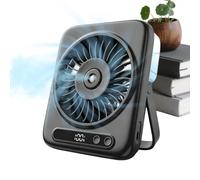 USB Rechargeable Desk Wind Blower | Misting Fan 5-Speed | 120-Degree Adjustable Angle LED Display Water Spray Fan for Bedside Dorm Summer Bedroom Car School Music Festival