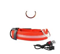 USB Rechargeable Luminous Collar Adjustable LED Glowing Dog Collar for Large Small Dogs Cat Night Light Collar Pet(Gold,S Neck 34-41 cm)