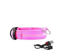 USB Rechargeable Luminous Collar Adjustable LED Glowing Dog Collar for Large Small Dogs Cat Night Light Collar Pet(Purple,S Neck 34-41 cm)