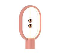 USB Rechargeable Mini Balance LED Table Lamp Ellipse Magnetic Mid-air Switch Eye-Care Night Light Touch Control Bedside Table Lamp (Lampshade Color : PK)