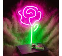 USB Rose LED néon mural, néon bouclier Veilleuses néon Sign néon lumineux pour fête Bar Gaming Chambre Décoration murale, anniversaire enfants