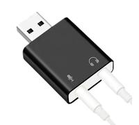 USB Sound Card, 3.5mm Audio Adapter, No Drivers Needed, Compact Design Resonance Output, USB Audio Converter, Suitable for PC, Laptop, Headphones, Speakers
