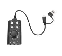 USB Sound Card, External Stereo Sound Card with Volume Control, USB to 3.5mm Jack Audio Adapter for PC Laptop Desktop Headset