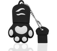 USB Stick 128 GB, USB Stick 128 GB Lovely USB 2.0 Flash Drive Cartoon Cat Paws Pen Drive Memory Stick for PC, Tablet, Gift (Black)