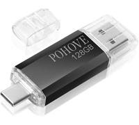 USB Stick 128GB,OTG USB C Flash Drive 128GB Mini USB Flash Drive 128GB 2 in 1 Type C Pen Drive 128GB for Huawei,Xiaomi,Oneplus,Smartphones with USB C,Matebook,PC,Tablet etc. (Black)