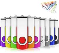USB Stick 4 GB, USB 2.0 Flash Drive Swivel USB Flash Drive Storage Disk Memory Stick (10 Colours 4 GB x 10 Pieces)